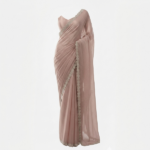 Light Peach Tissue Silk Chiffon Saree