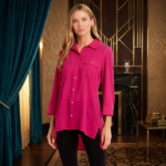 Shirt Long Sleeves Ruffles Casual Ladies Tops Shirts Elegant for Women