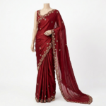Wine Red Party Fancy Premium Saree