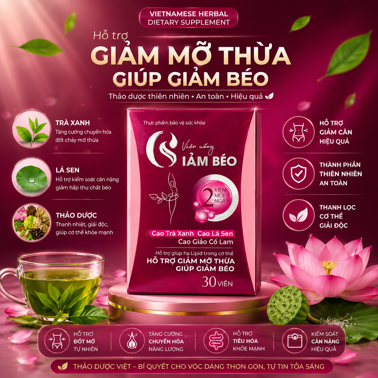 4daf48e0-bd78-49c1-87fe-f4aa13db5468 Viên Uống Giảm Béo Herbal Weight Management Capsules (30 Capsules) - Image 1