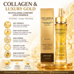 3W CLINIC Collagen & Luxury 24K Gold Revitalizing Comfort Gold Essence 150ml - Image 2
