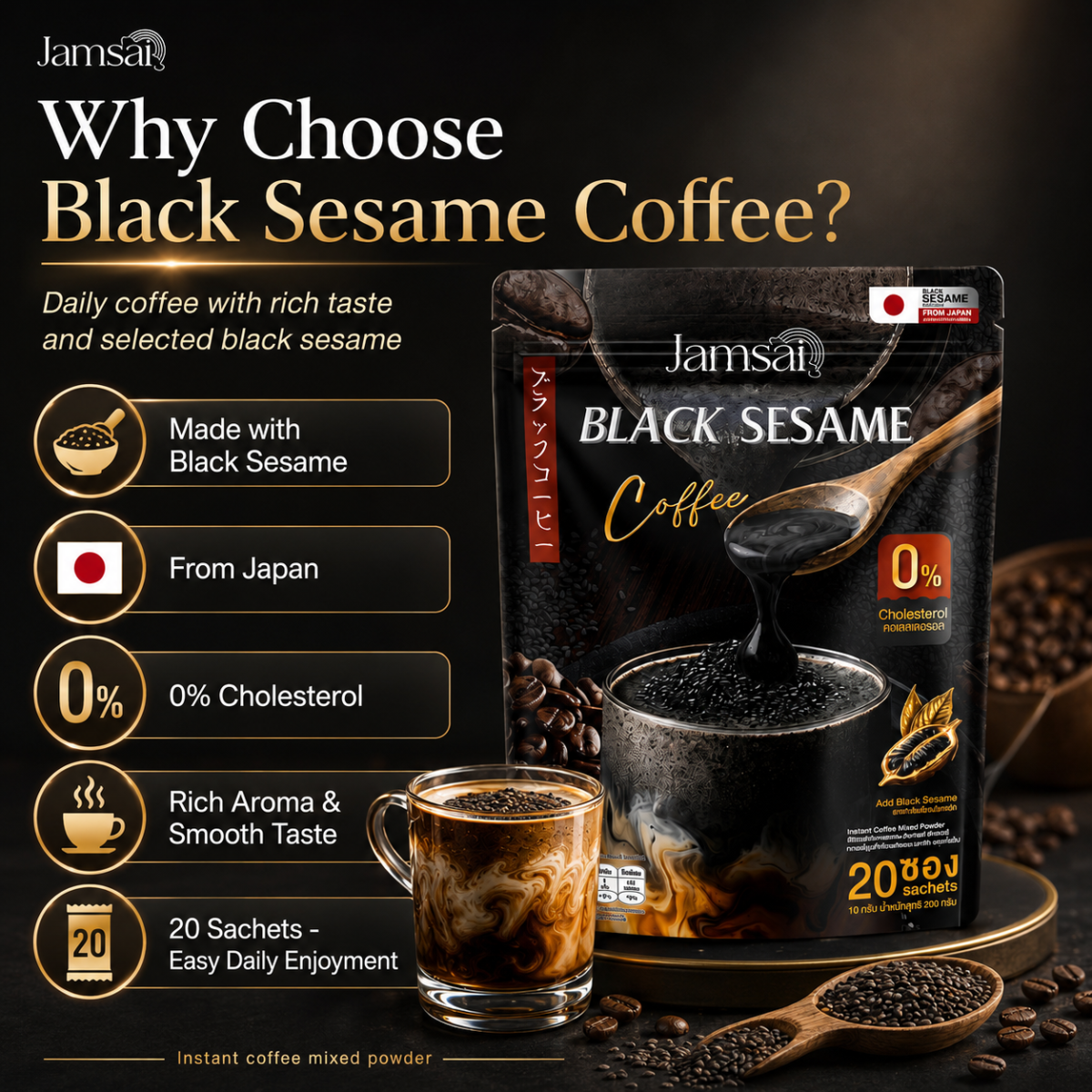 Jamsai Black Sesame Coffee - Image 2