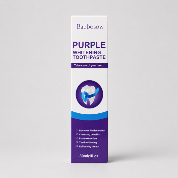 Babbosow Purple Whitening Toothpaste – Teeth Whitening & Fresh Breath (30ml)
