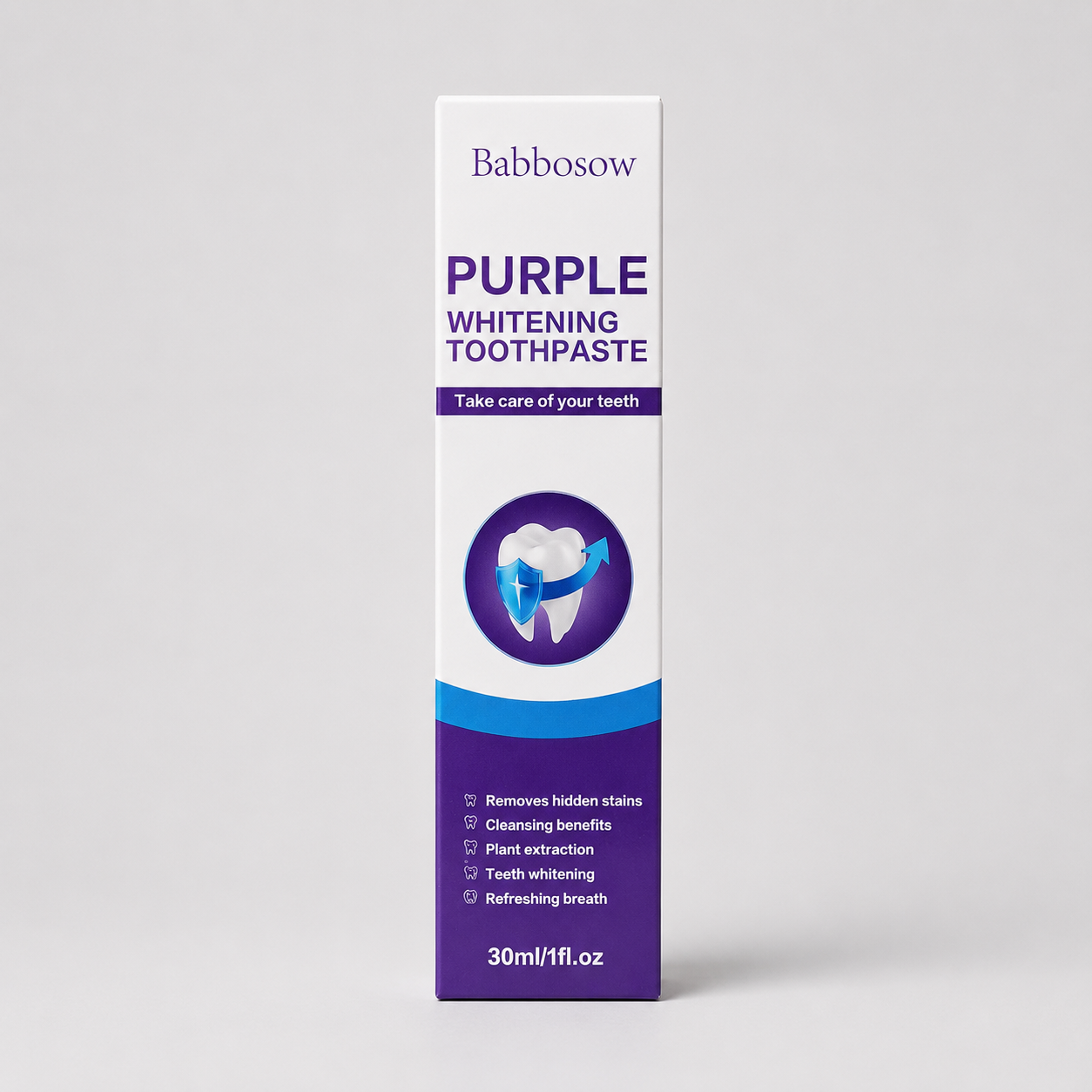 file_0000000009748207b59864ee241fe232 Babbosow Purple Whitening Toothpaste – Teeth Whitening & Fresh Breath (30ml) - Image 1