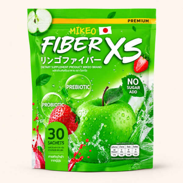 MIKEO Fiber XS – Prebiotic & Probiotic Dietary Fiber Supplement (30 Sachets)