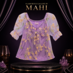 Thai Embroidered Organza Puff Sleeve - Image 3