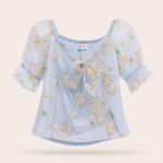 Thai Embroidered Organza Puff Sleeve - Image 6