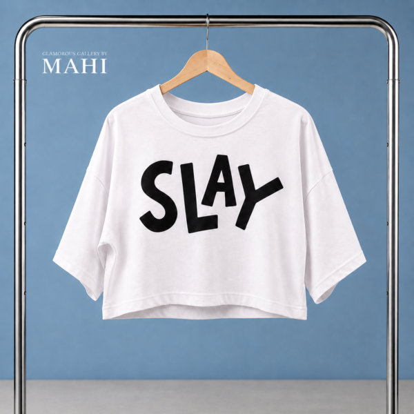 SLAY Graphic Cropped T-Shirt