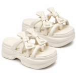 Bow-Knot Chunky Platform Slide Sandals - Image 3