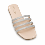 LOLLA Triple Rhinestone Strap Flat Slide - Image 2