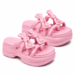 Bow-Knot Chunky Platform Slide Sandals - Image 2