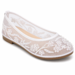 ZEVIDA Floral Embroidered Mesh Ballet Flats - Image 4