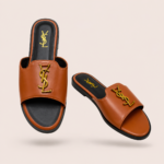 Luxury YSL Open-Toe Flat Slide Sandals - Image 2