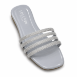 LOLLA Triple Rhinestone Strap Flat Slide - Image 4