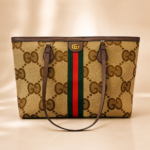 Luxury Monogram Stripe Large Tote Bag - Image 2