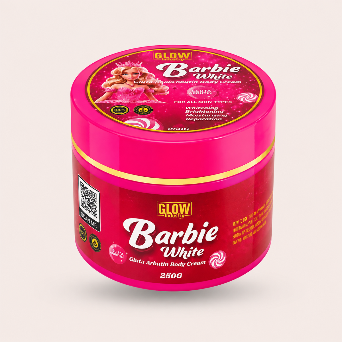 Barbie White Gluta Arbutin Body Cream - Image 2