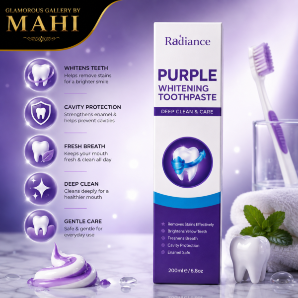 Babbosow Purple Whitening Toothpaste – Teeth Whitening & Fresh Breath (30ml)