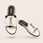 Luxury YSL Open-Toe Flat Slide Sandals - Image 3