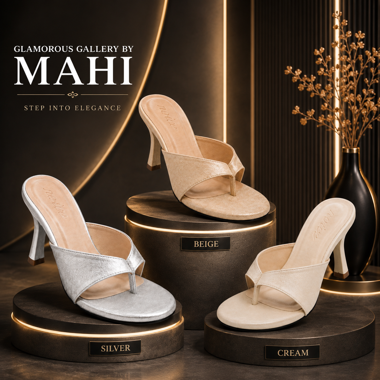 bdc90970-f0e0-4f3b-bcb5-557866dffba5 Noice Metallic Thong Heel - Image 1