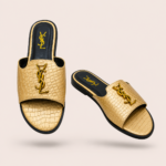 Luxury YSL Open-Toe Flat Slide Sandals - Image 5