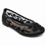 ZEVIDA Floral Embroidered Mesh Ballet Flats - Image 3