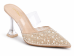ZEVIDA Pearl & Rhinestone Pointed-Toe Heeled Mules - Image 2